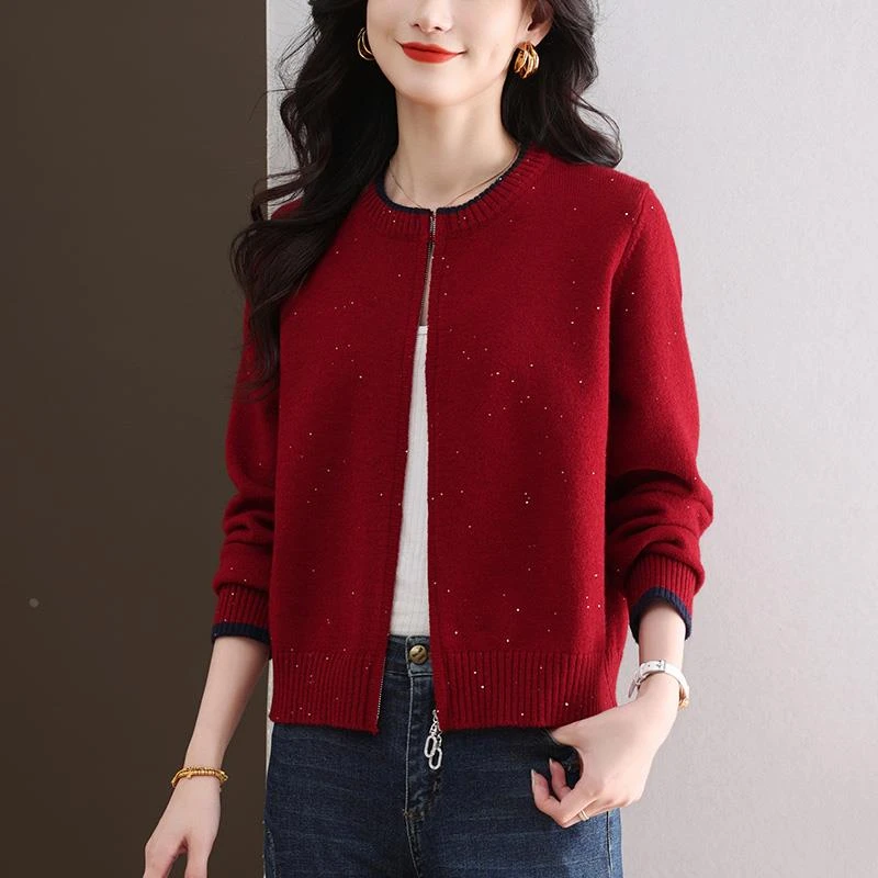女士短外套秋季2025新款爆款中年妈妈小个子洋派针织开衫上衣秋冬