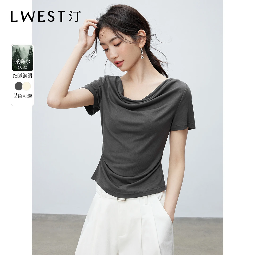 【商场同款】朗文斯汀温柔风气质设计感荡领上衣DTYT5203A18488B