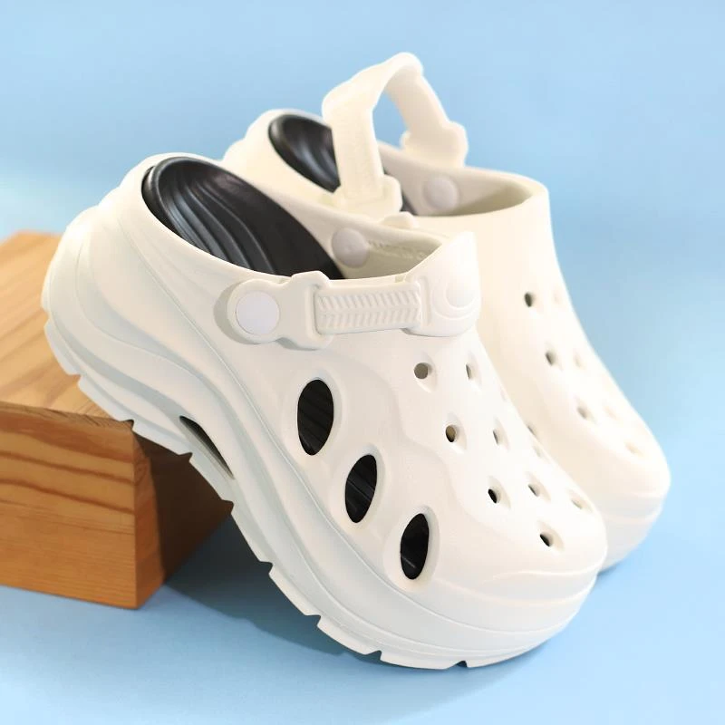 FAVMARTHA7厘米松糕厚底洞洞鞋女夏季防滑内增高跟凉鞋户外出外穿