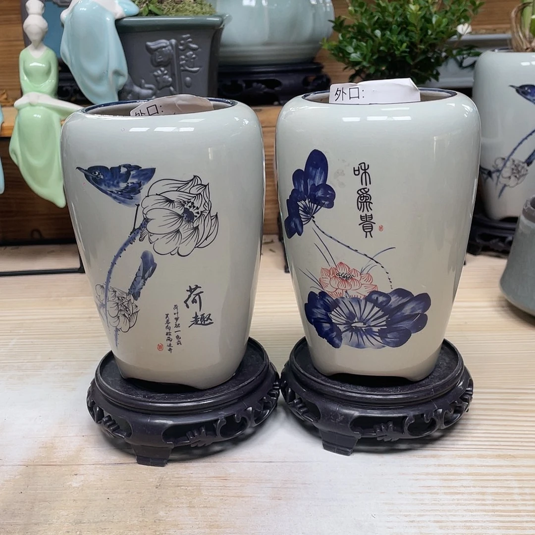 紫砂花盆陶瓷艺术花盆陶瓷