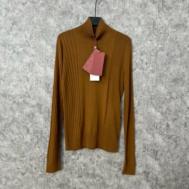 未使用 MaxMara maxmara咖色高领上衣毛衣