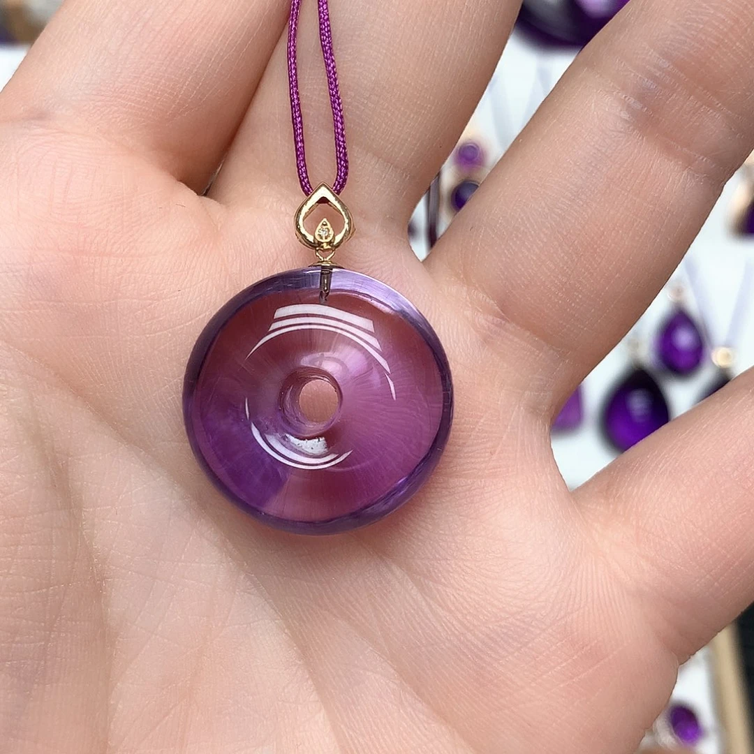 18K金镶嵌吊坠(赠链)紫晶