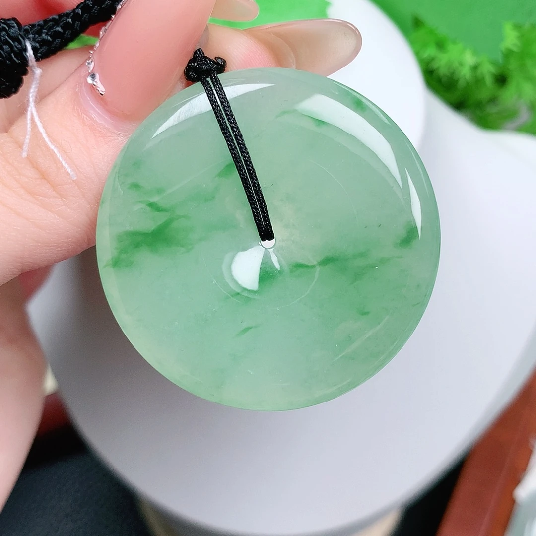 翡翠未镶嵌颈饰平安40.2-5.8