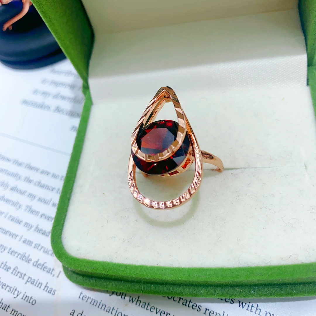 合金玻璃戒指 妈妈款戒指可以调节大小时尚kinik karamtul kizili