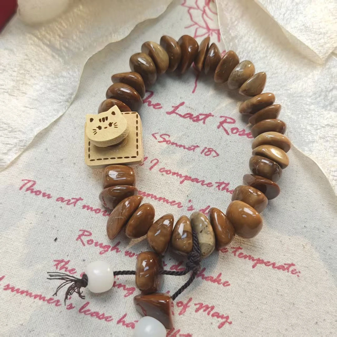 非金属木质手链 【会转的猫】方块猫设计手链13/20（多样发其一）YA67