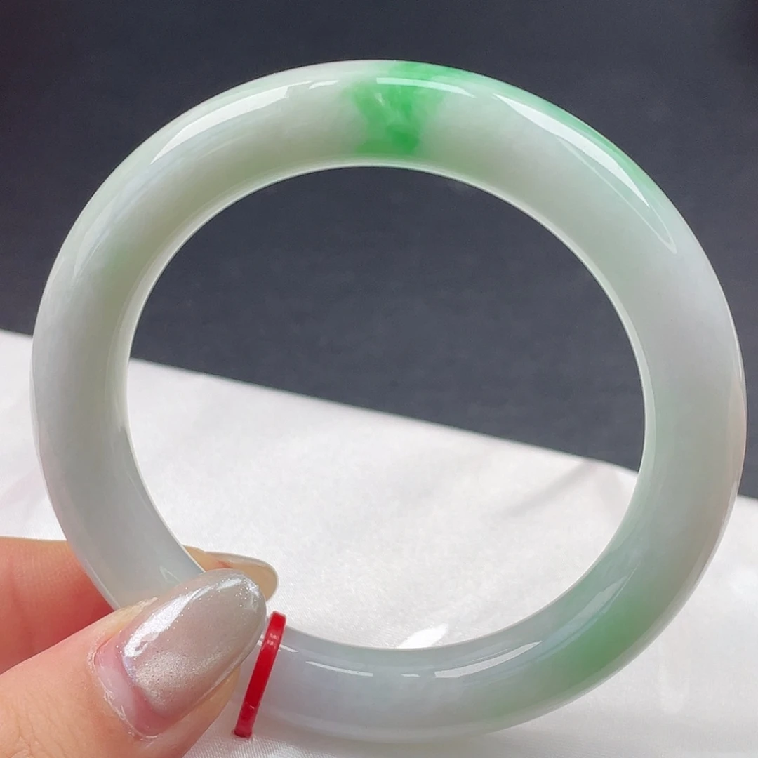 翡翠未镶嵌手镯56圆条