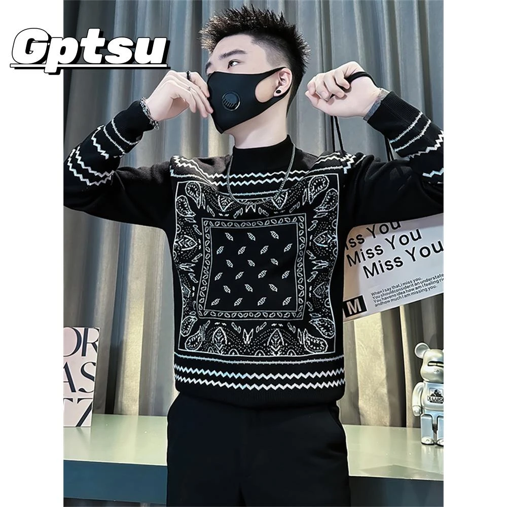 GPTSu高级感毛衣男款秋冬季新款潮牌痞帅针织衫男内搭打底衫上衣