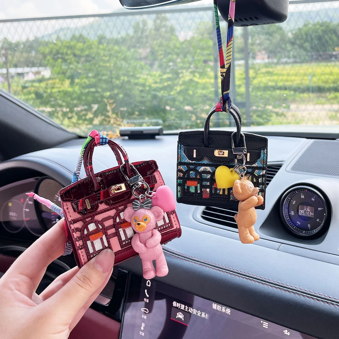 车载挂件高级感小房子包包汽车内饰后视镜装饰吊坠挂饰创意铂金包