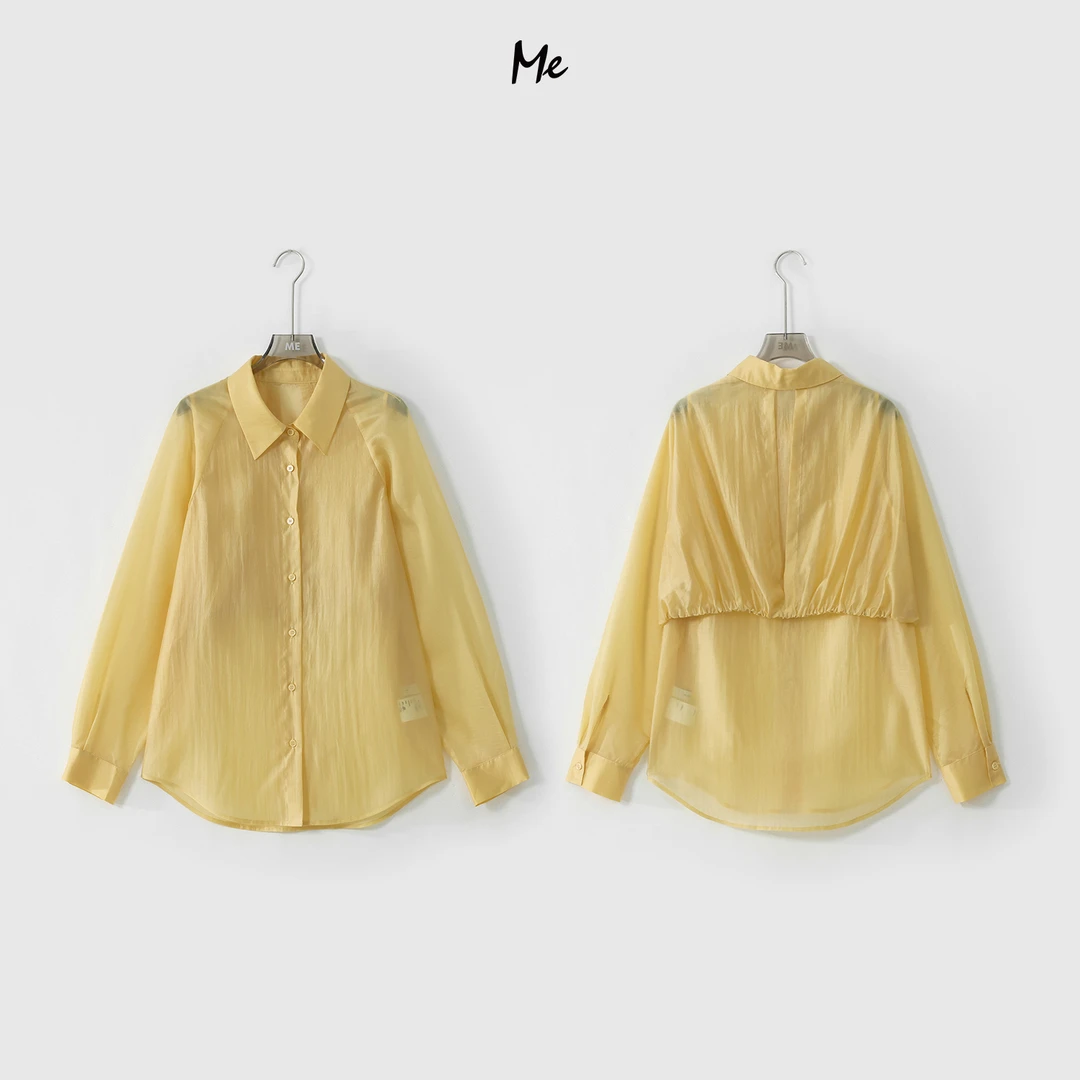 ME【冰朗姆】天丝混纺丝滑轻柔透气时尚百搭休闲一手长外套MESS4118