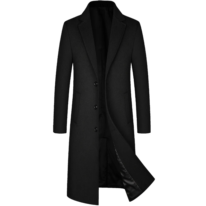 ED新升级加厚羊毛大衣男士中长款毛呢大衣风衣外套商务休闲简约