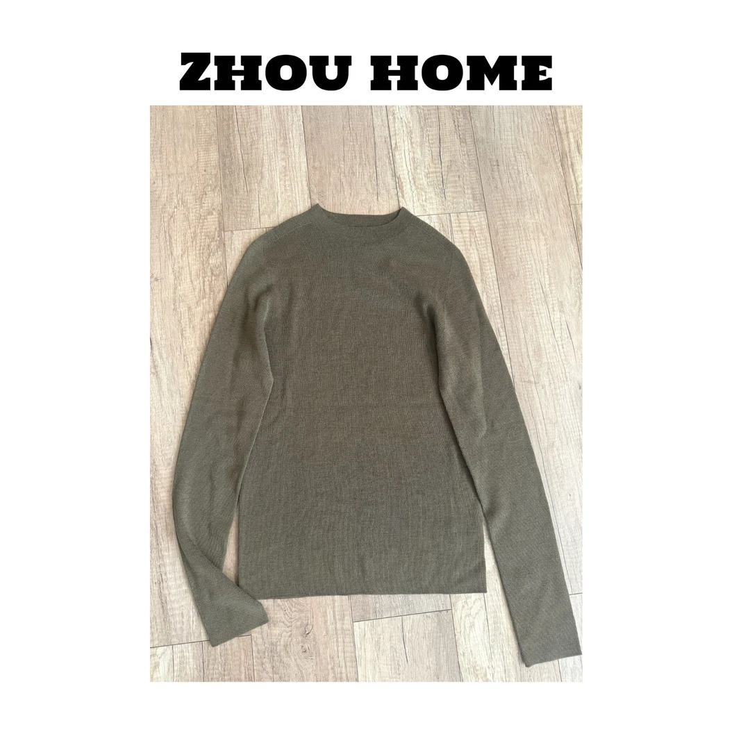 【周周服饰】简约半高领羊毛打底衫女2025新款
