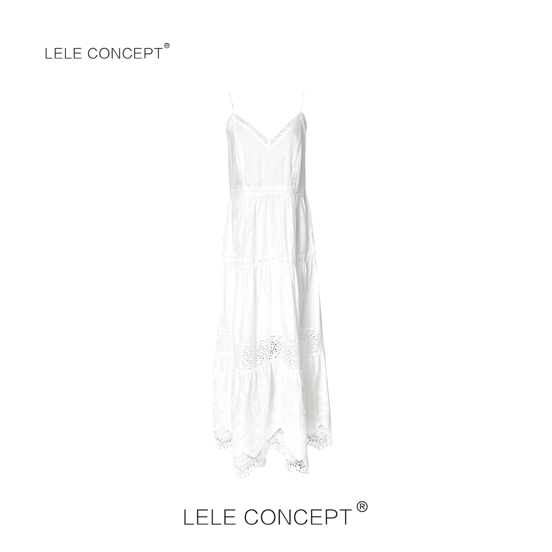 LELE CONCEPT丨高级感蕾丝边吊带长裙Q0560