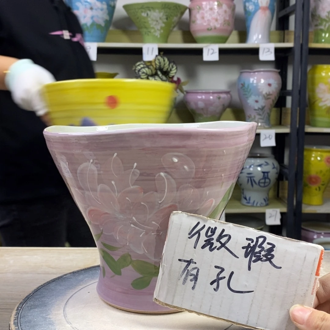 景德镇手工手绘陶瓷花盆