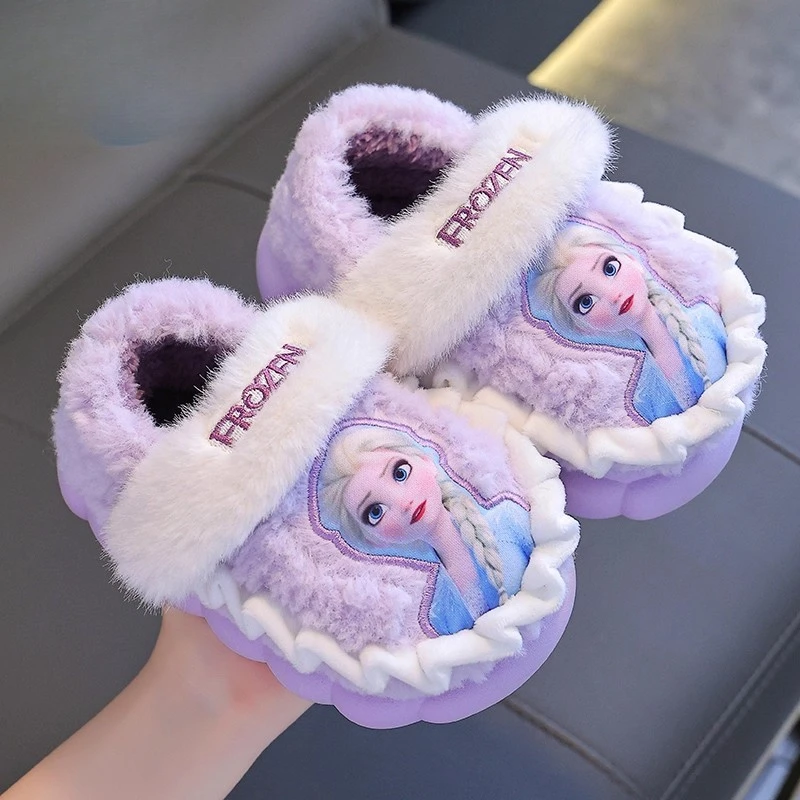 2025新款儿童冬季棉拖鞋女孩家居保暖室内防滑防臭外穿半包跟冬天