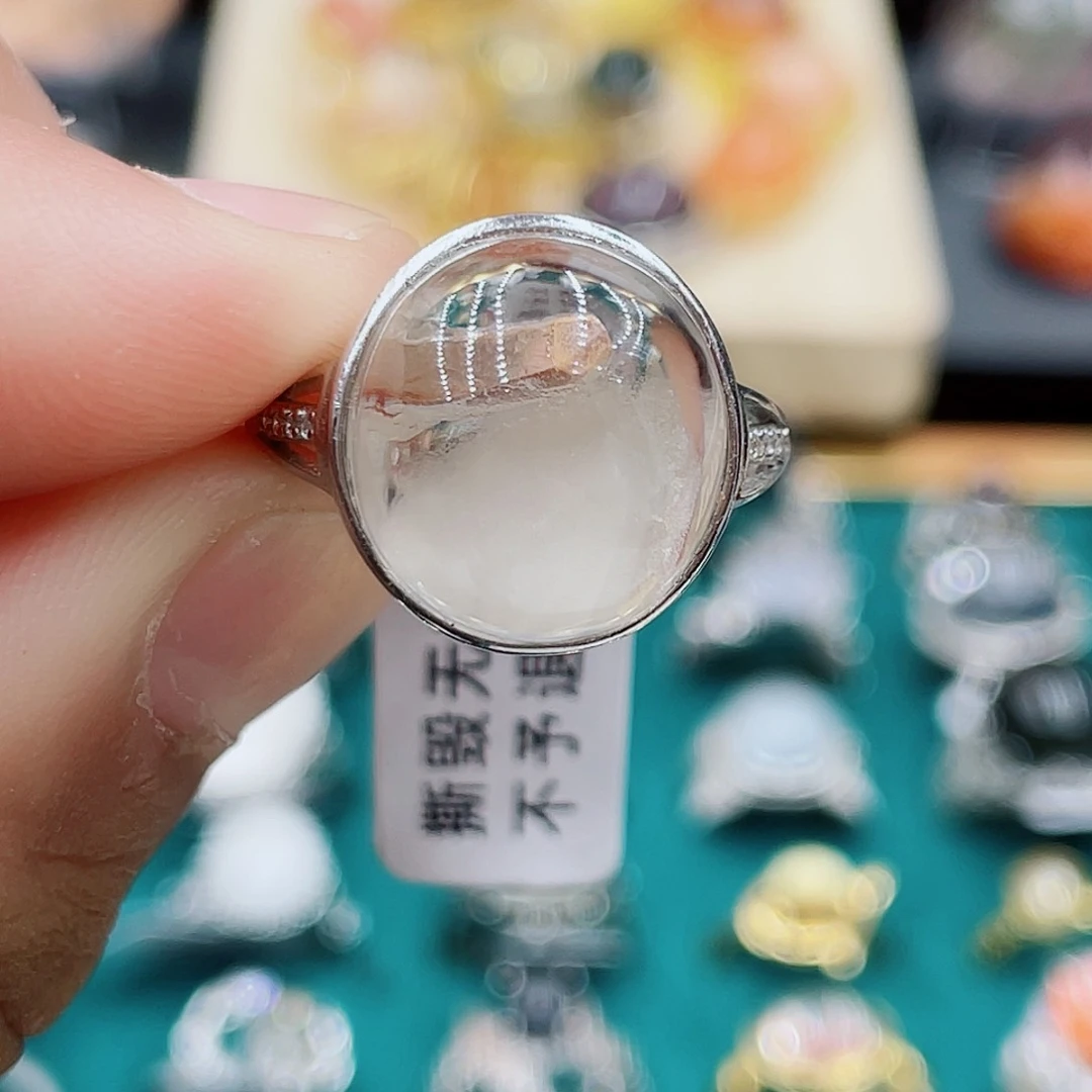 水晶戒指银S925镶嵌彭*元戒指