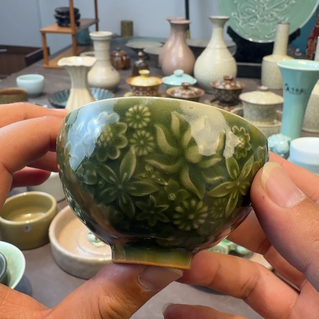 龙泉青瓷茶具微瑕