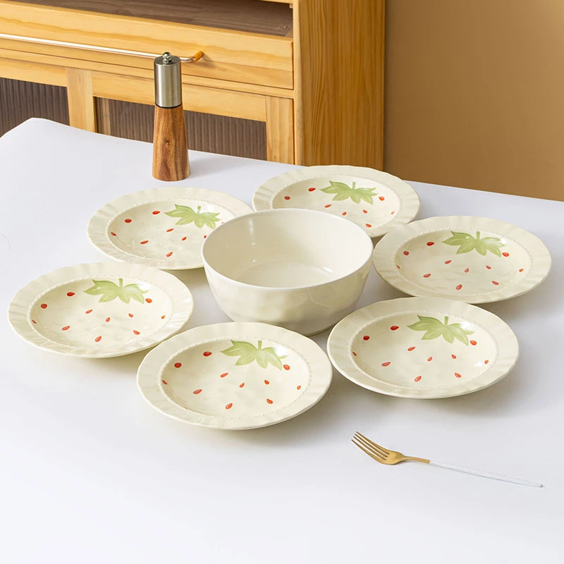 芬利兰【7个装】釉下彩-遇见莓好-团圆组合7件套餐具-2