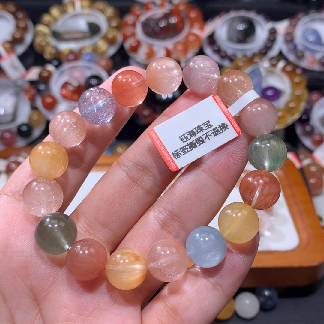 未镶嵌手链水晶彩兔毛11.5mm