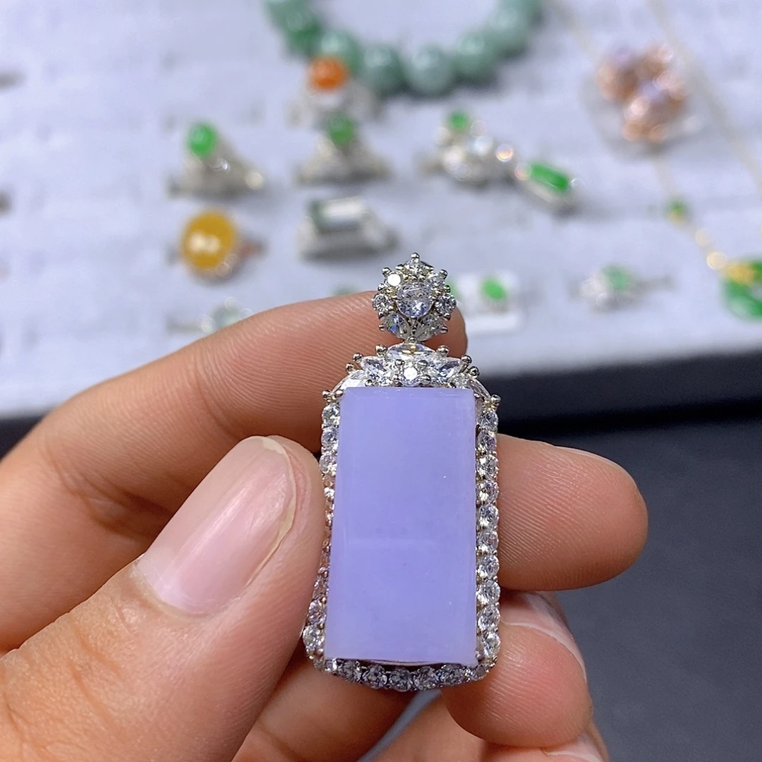 翡翠银S925镶嵌吊坠(赠链)86号