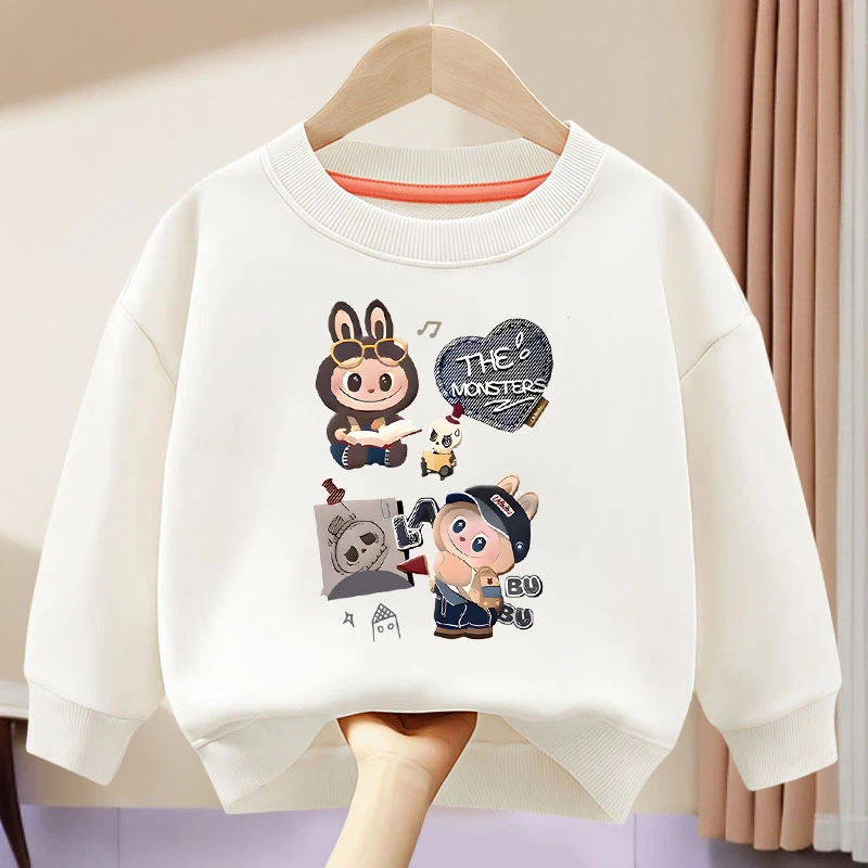 2025新款童装秋季卡通labubu拉布布时尚圆领卫衣百搭男女儿童长袖