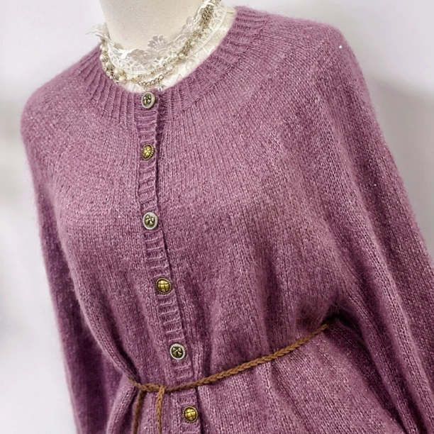 【月光童话】亮马版 2股织-开衫材料包-手工编织-小亮片馬海毛线