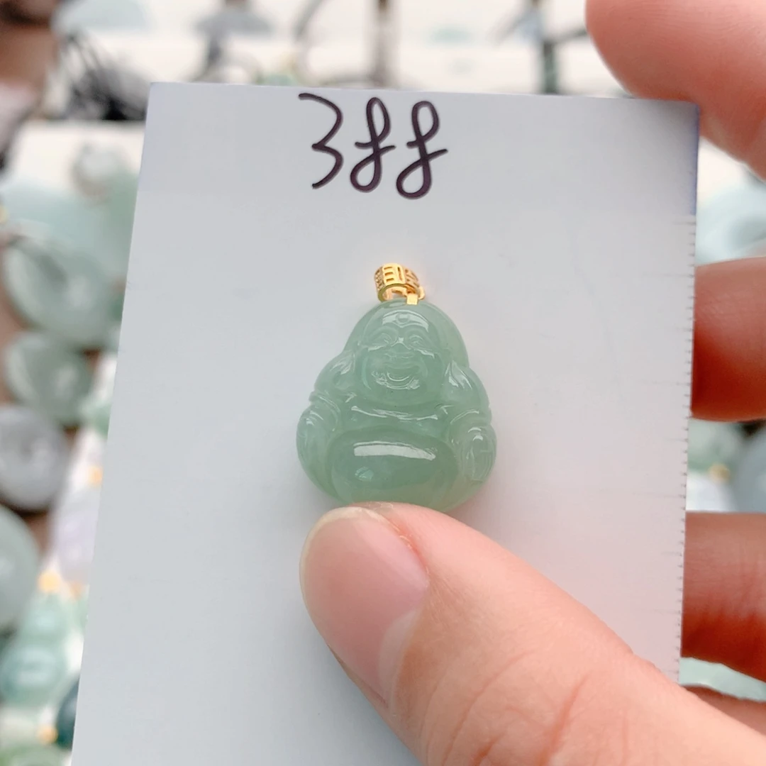 翡翠银S925镀金镶嵌颈饰吊坠