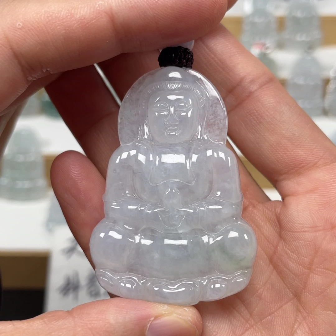 翡翠未镶嵌颈饰天然翡翠A货观音118号