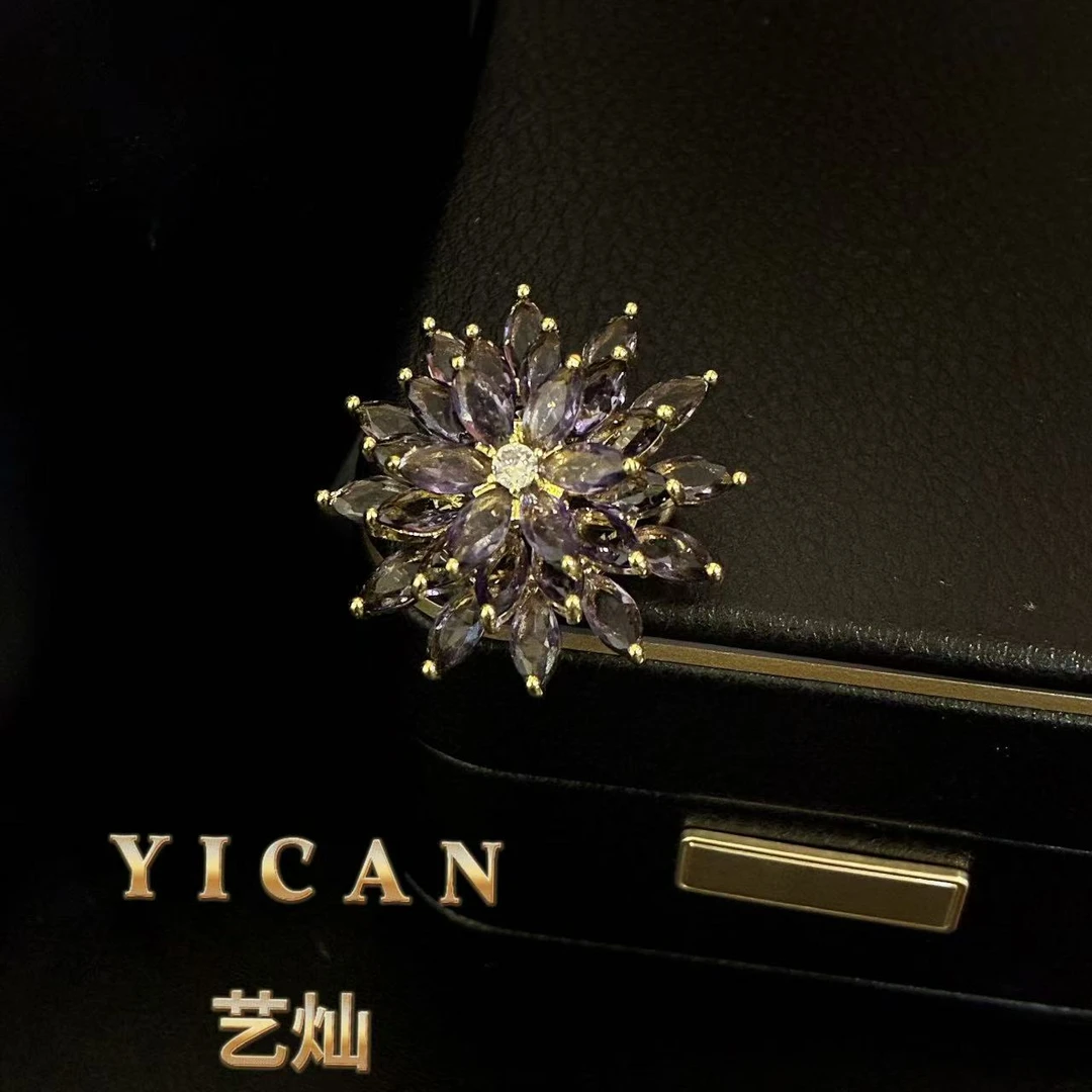 合金锆石胸针 【紫雪花】简约百搭精致优雅高档时尚胸针4070