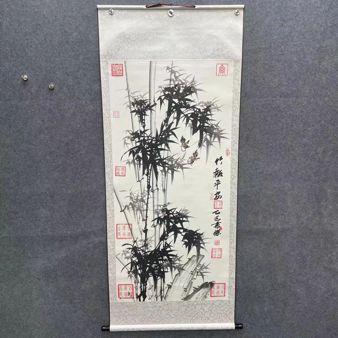 李书杰——竹报平安——精品国画——200cmX70cm卷轴