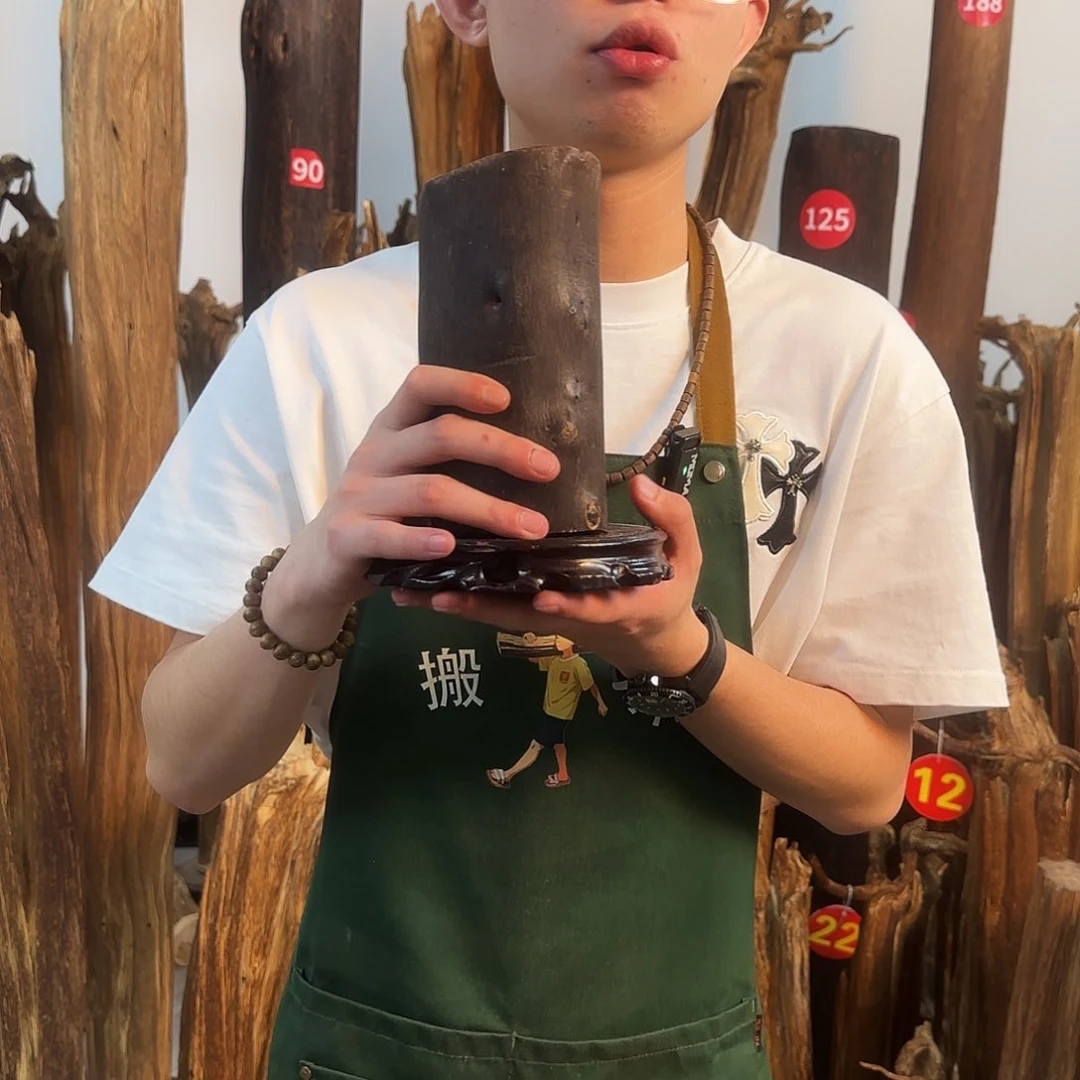 沉香木摆件天然沉香原木摆件➕底座