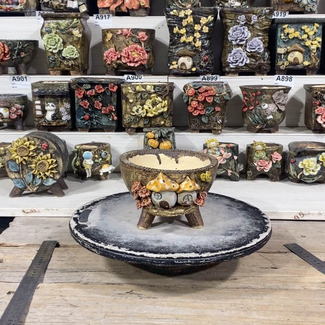 红陶青藤花器多肉花盆