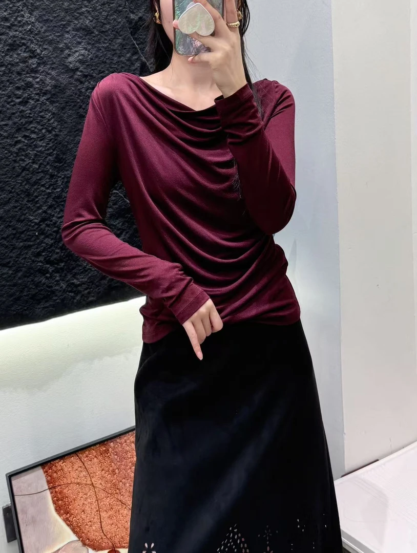 Mozch  超丝滑凉凉触感一字荡荡领显瘦女神空调T恤16200