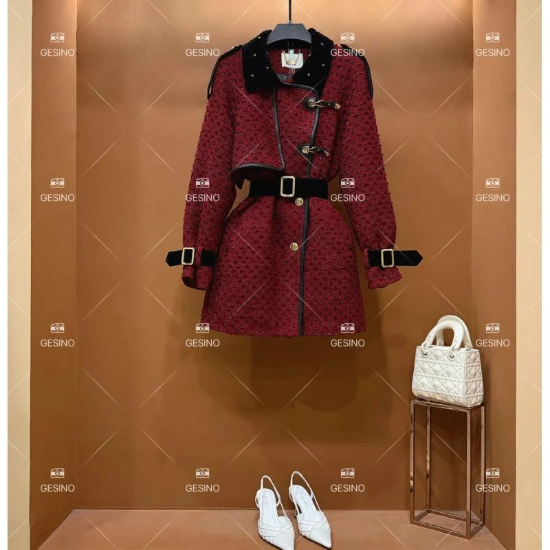 【闵闵】秋冬气质轻奢小香风时尚修身收腰外套QD-2024896