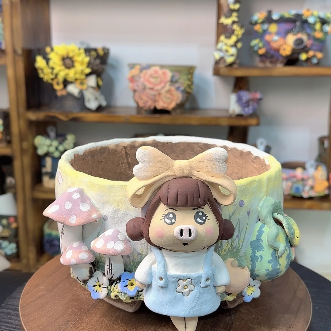 慧***头本默花器麦饭石花盆