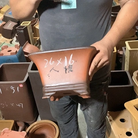 紫砂花盆手工艺品