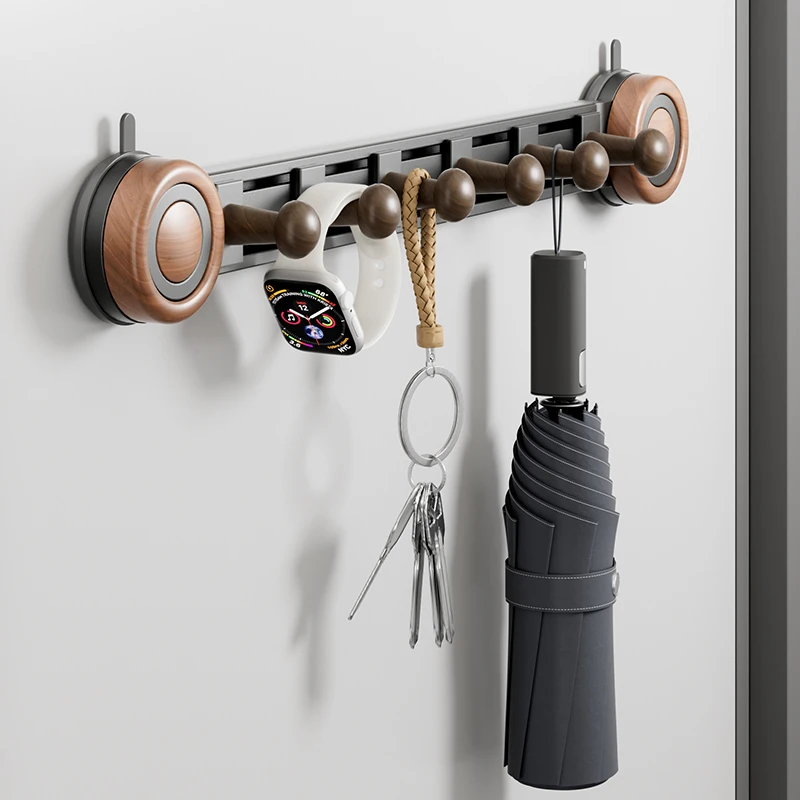 吸盘免打孔挂钩衣帽钩挂衣钩门后现代简约风挂衣钩原木色衣帽钩