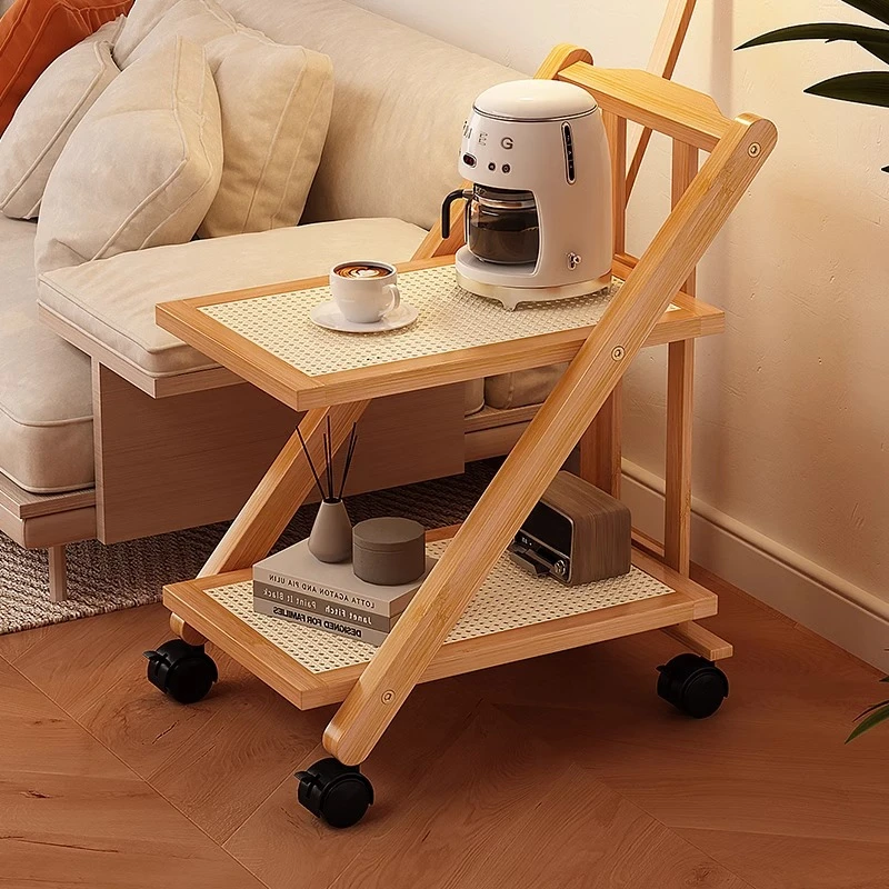 置物架多层收纳架落地移动小推车沙发边几家用现代简约卧室床头架