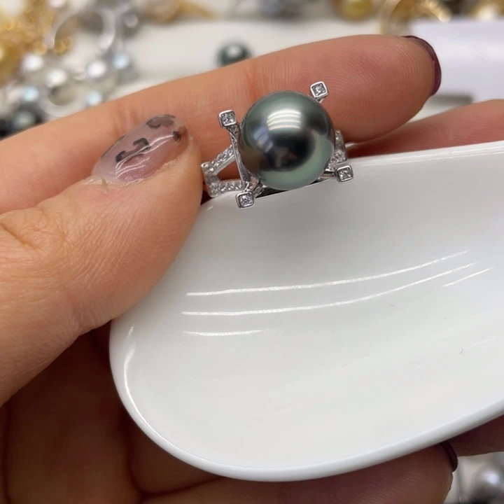 海水珍珠戒指银S925镶嵌