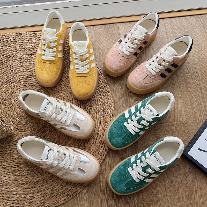 有意思思德训百搭女鞋复古圆头运动鞋休闲平底鞋