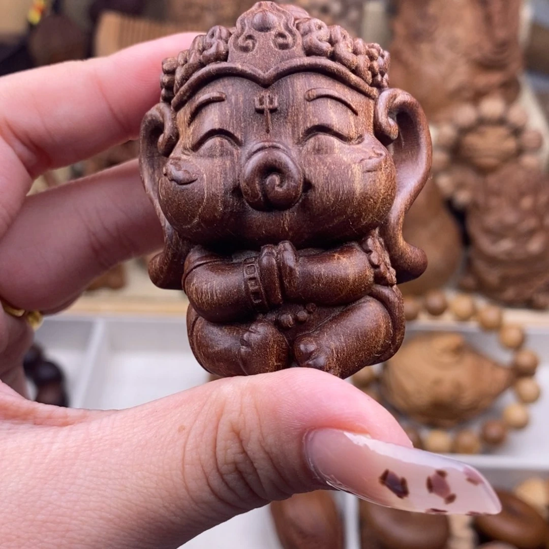 檀香木把件焦糖瑕疵