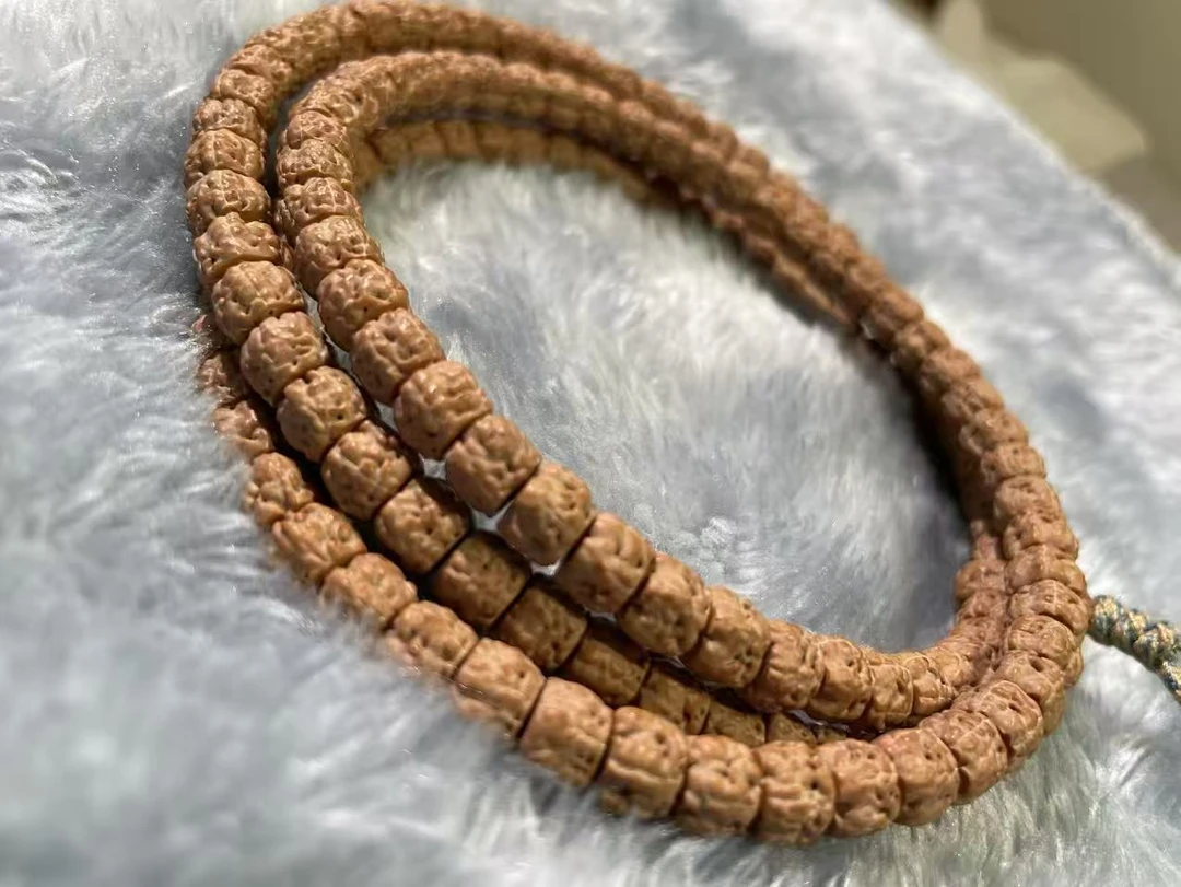 原生态极致归圆藏式龙切菩提108佛手小金刚108脖挂男士时尚藏切