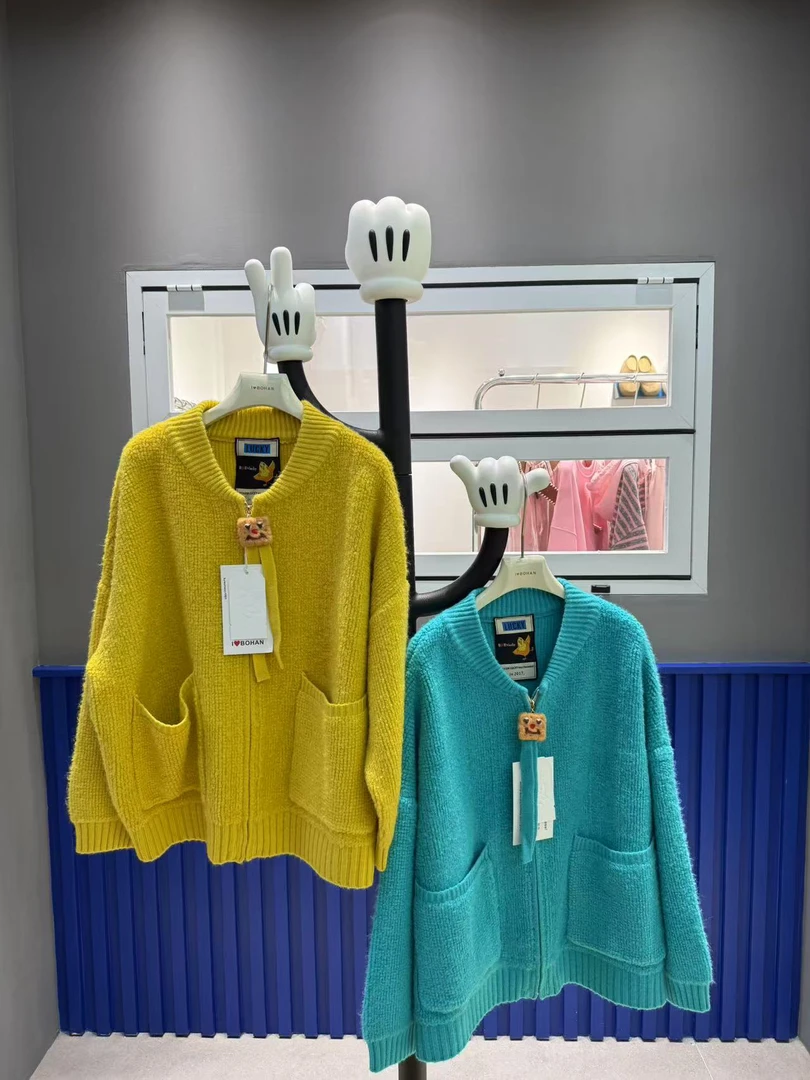 欧洲站BOHAN秀秀家2025春季新品开车猫咪开衫毛衣短外套欧货潮牌