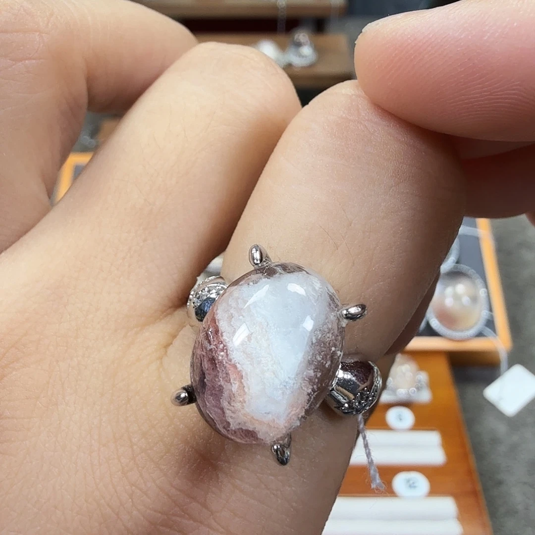 银S925镶嵌戒指水晶