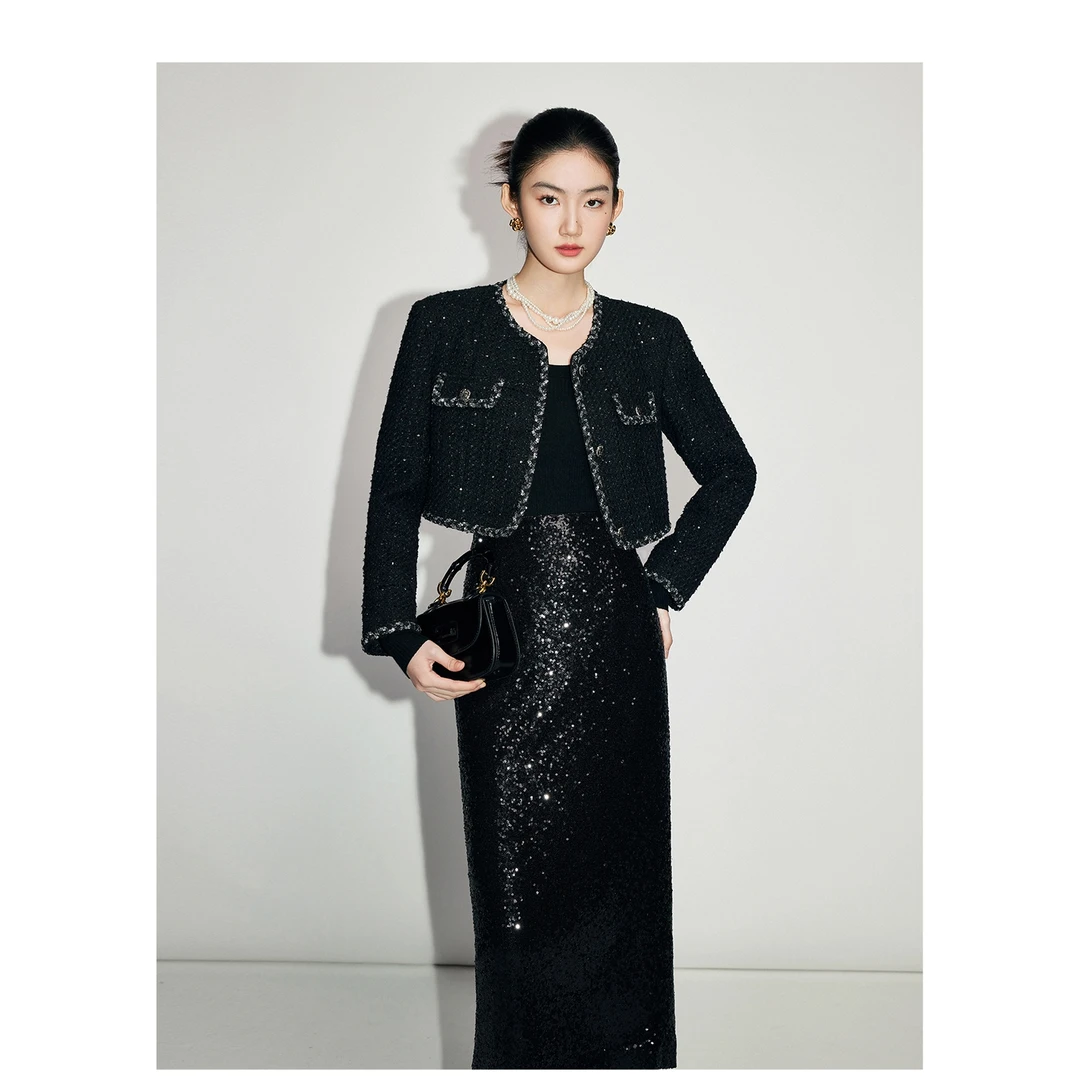 【陈大可专属】MandyZhang复古黑色外套女秋新款上衣MDWT279