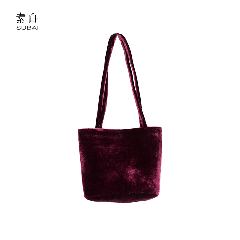 素白【好合饰】丝绒棉单肩包SB2411CP00720