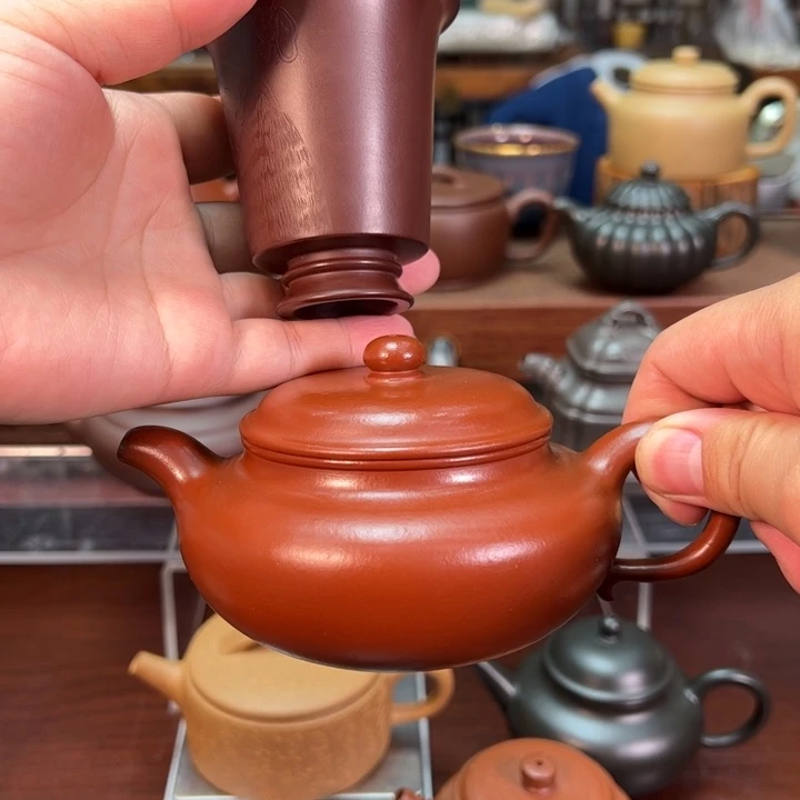 全手工朱泥仿古加紫泥杯