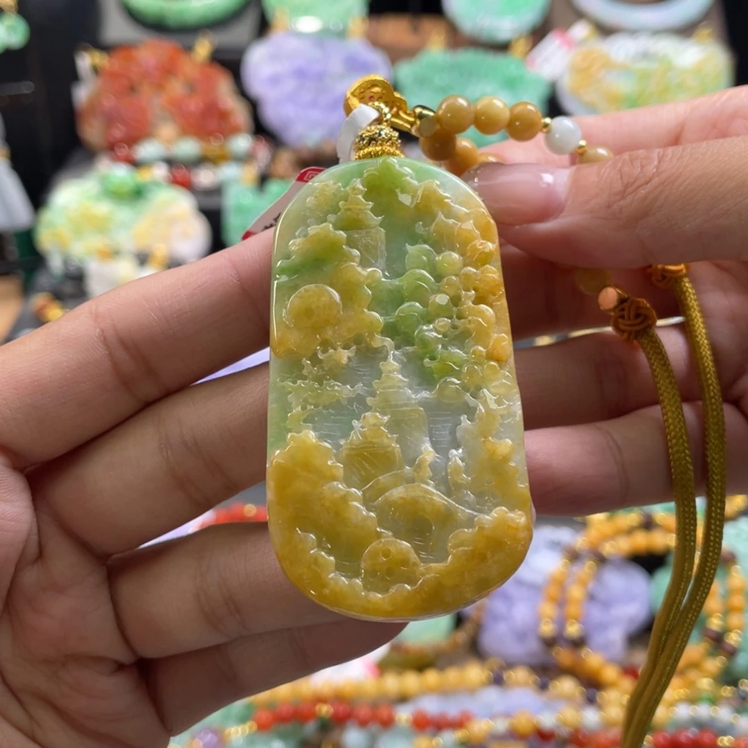 翡翠未镶嵌颈饰代编织