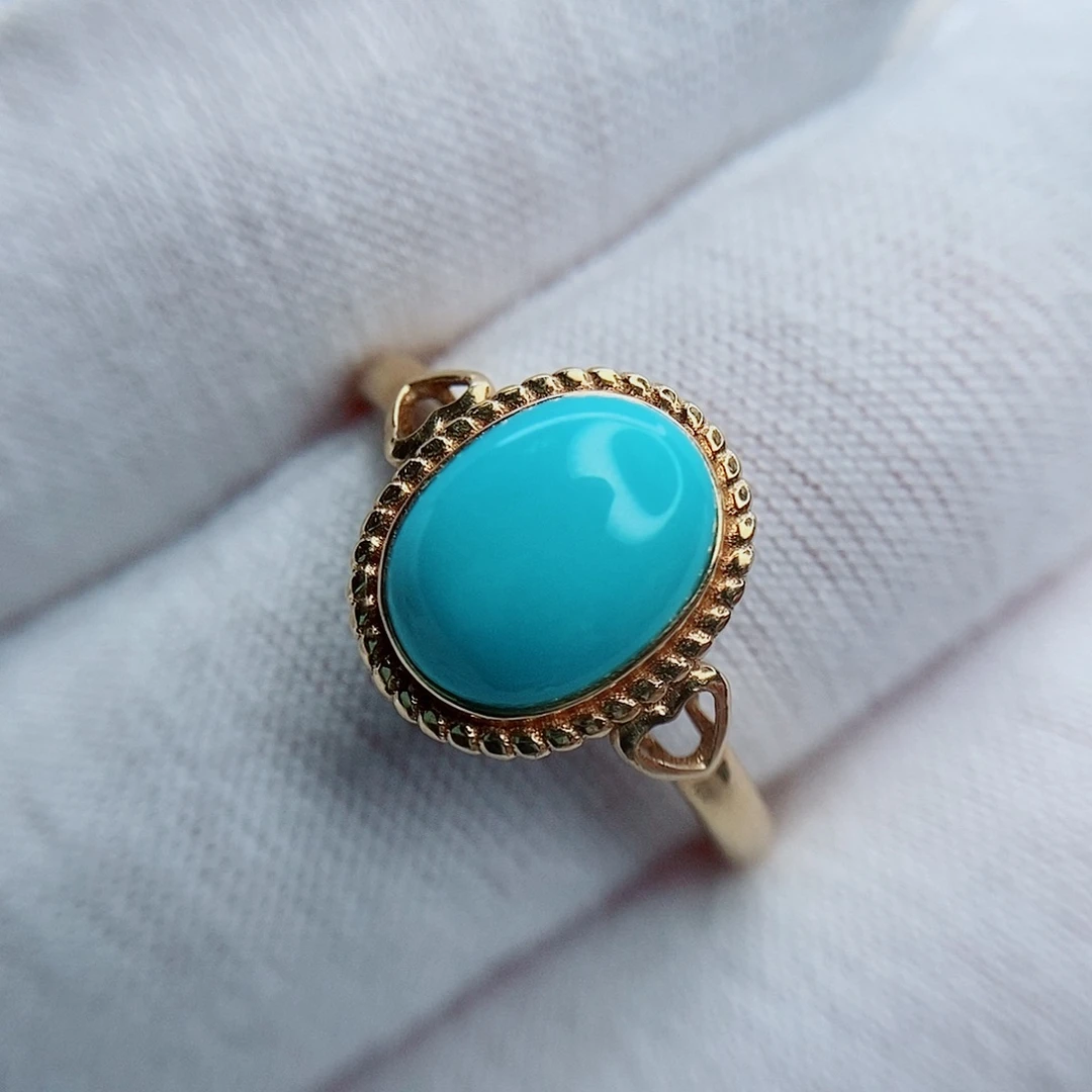 绿松石18K金镶嵌戒指
