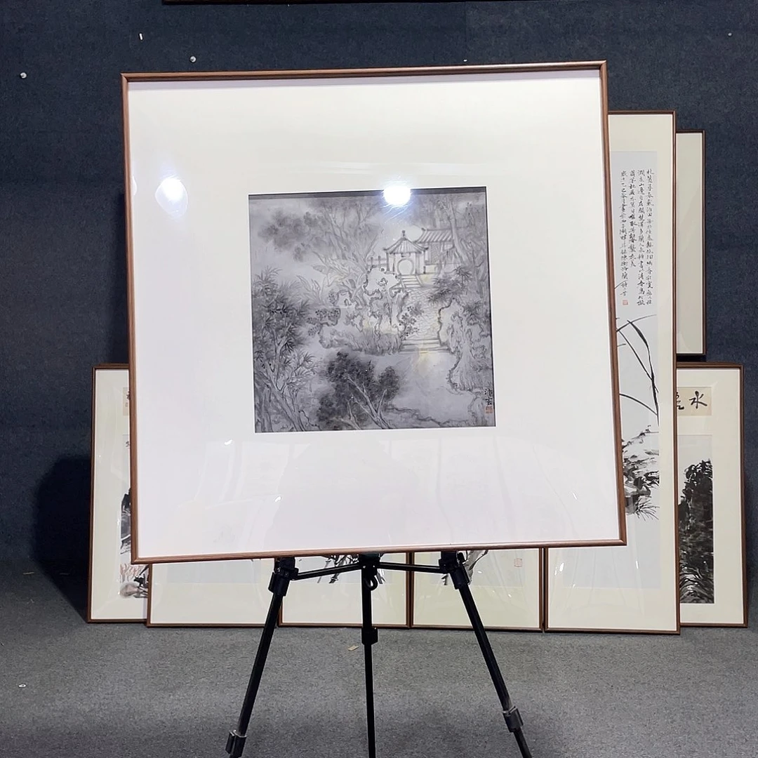 国画手绘作品带框发货