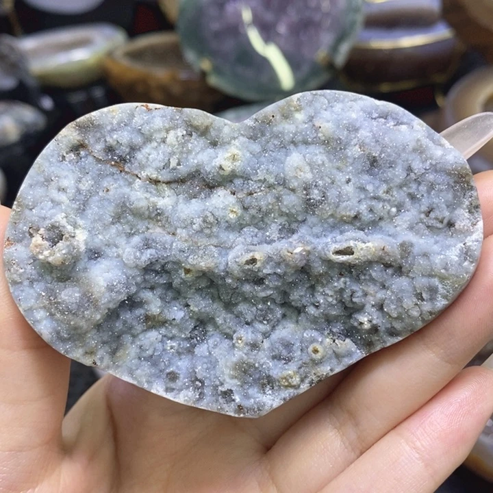 未镶嵌珠宝半成品紫晶流沙爱心